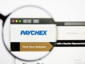 Paychex website homepage. Paychex logo visible on screen, Illustrative Editorial