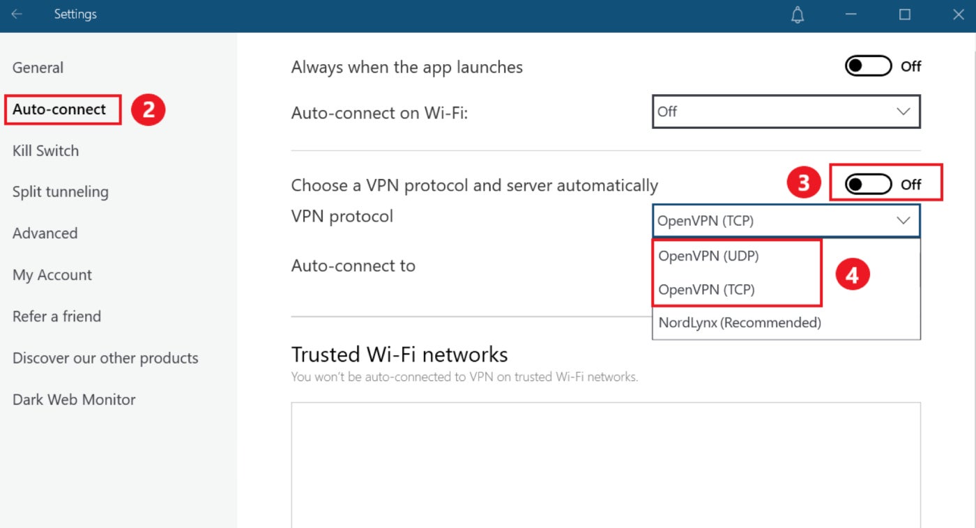 NordVPN protocols.