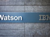 A sign with the Watson and IBM logos.