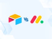 Versus graphic featuring logos of Airtable and Monday.com.