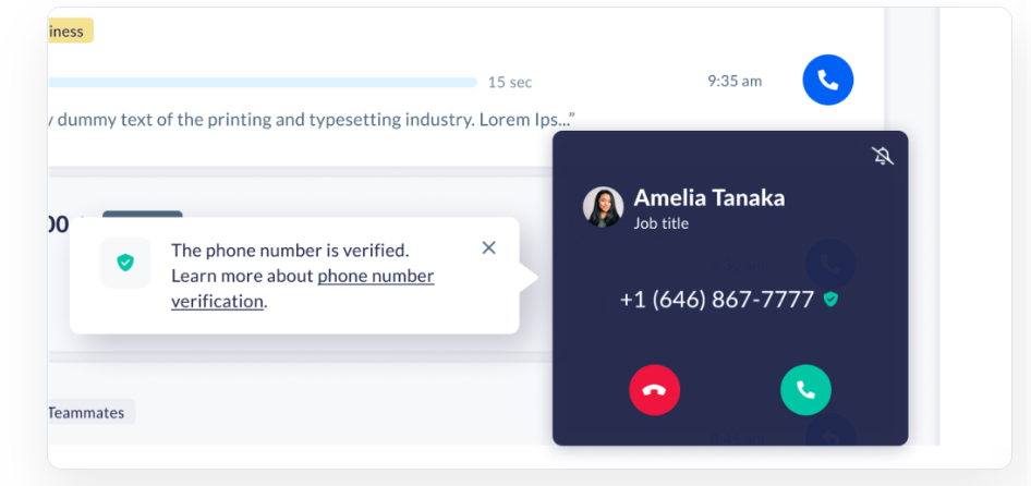 Nextiva call verification.